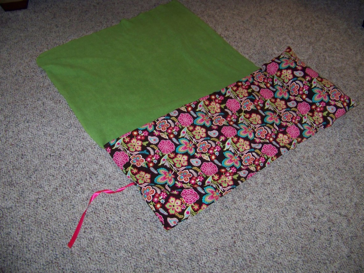 mat open with blanket open